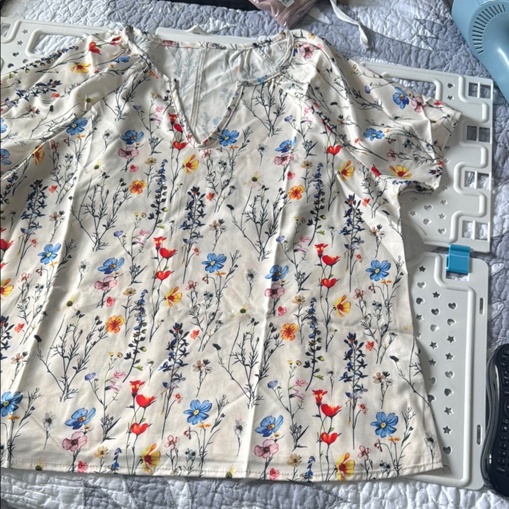 Floral V-Neck Women's Top